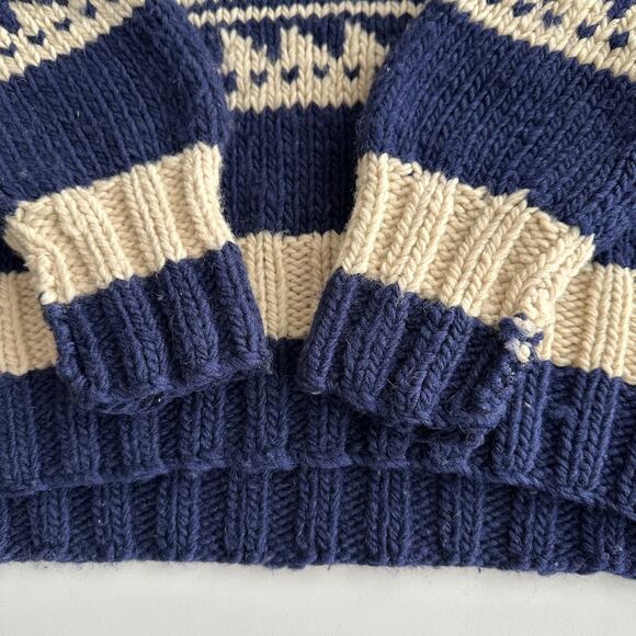 Polo by Ralph Lauren VTG 90s Handknit Wool Thunderbird Cowichan Style Sweater XL - Picture 9 of 10